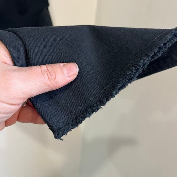 Nili Lotan Washed Black Raw Hem Pants Designer Trouser 10 NL Issue 2609988 - Picture 3 of 6